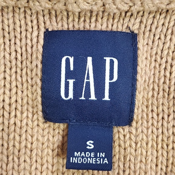 Gap Womens Cable Knit Cotton Sweater Size S Tan Old Money Academia Preppy Layers - Picture 4 of 12